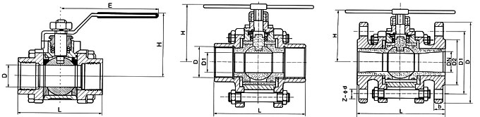 Q11H-16C  Q11H-16P  Q11H-16R  Q11H-64C   三鍛式硬密封球閥