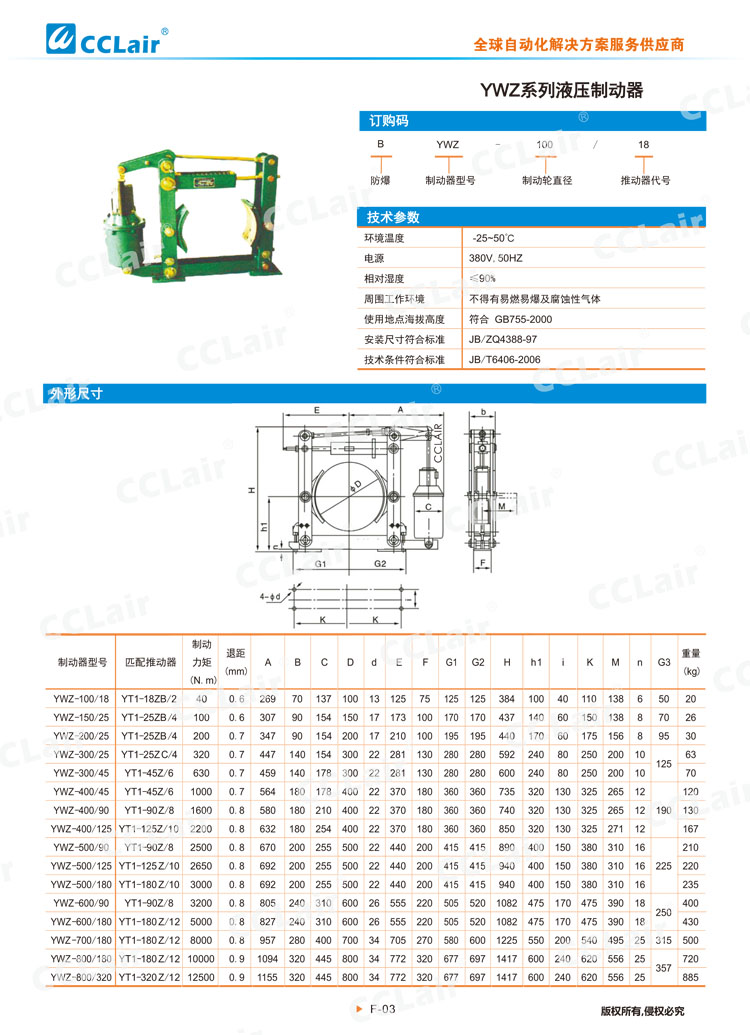 YWZ系列液壓制動(dòng)器